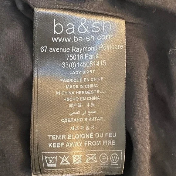 Ba&sh Black White Abstract Dot Pleated Midi Skirt Size Small Chic Flowing - Picture 7 of 9